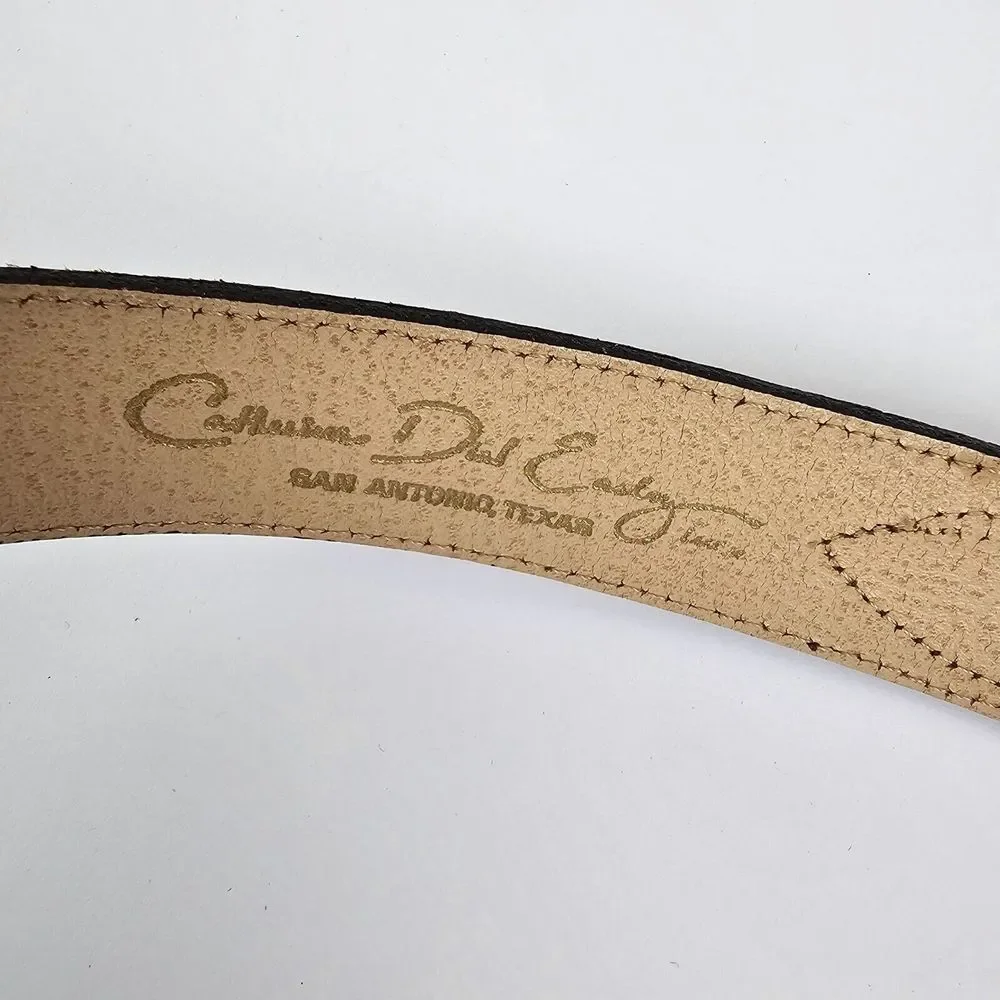 Catherine Dial Easley Women's Western Metallic Leather Belt Small Gray‎ Gold
